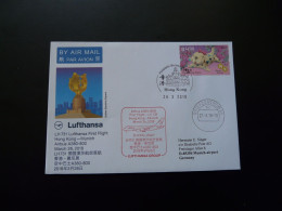 Lettre Premier Vol First Flight Cover Hong Kong Munchen Airbus A380 Lufthansa 2018 - Cartas & Documentos