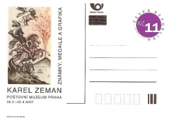 CDV PM 56 Czech Republic B. Zeman Exhibition In The Post Museum 2007  Volcano Tiger Saddle Napoleon's General Murat - Cartoline Postali