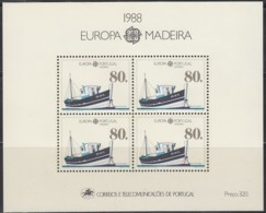 PORTUGAL MADEIRA Block 9, Postfrisch **, EUROPA CEPT 1988, Transport- Und Kommunikationsmittel - 1988