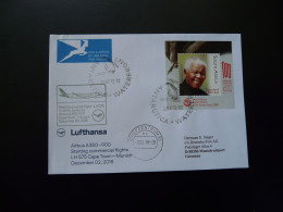 Lettre Premier Vol First Flight Cover Cape Town South Africa To Munchen Airbus A380 Lufthansa 2018 - Storia Postale