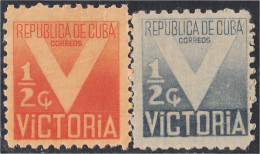 Cuba Beneficencia 6/7 1942/44 Victoria En Beneficio A La Cruz Roja MH - Autres & Non Classés