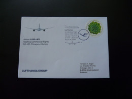 Lettre Premier Vol First Flight Cover Chicago Munchen Airbus A350 Lufthansa 2018 - 3c. 1961-... Cartas & Documentos
