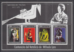 Cuba HB 180 2002 100° Del Nacimiento Del Pintor Wifredo Lam MNH - Andere & Zonder Classificatie