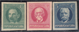 Cuba 184a + 185a + 187a 1925/45 Hombres De Estado MH Sin Dentar - Autres & Non Classés