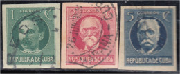 Cuba 184a + 185a + 187a  1925/45 Hombres De Estado Usados Sin Dentar - Other & Unclassified