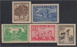 Cuba 212/16 1933 35º Aniversario De La Guerra De Independencia MH - Autres & Non Classés