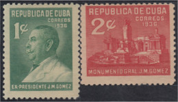 Cuba 229/30 1936 Monumento Al Presidente José Miguel Gómez MNH - Altri & Non Classificati