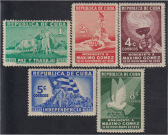 Cuba 231/35 1936 Centenario Del Nacimiento Del Gral Máximo Gómez MNH - Andere & Zonder Classificatie