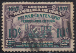 Cuba 254 1937 Centenario Del Ferrocarril Usados - Otros & Sin Clasificación