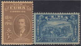 Cuba 274/75 1942 Mayor Gral. Ignacio Agramonte Loynaz MNH - Autres & Non Classés