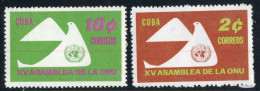 FAU2 Cuba 554/55 1961 XV Asamblea De La ONU  MNH - Autres & Non Classés