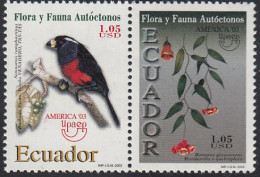 Upaep Ecuador 1769/70 2003 Semnornis Bomarea Pájaro Bird Fauna Flora MNH - Altri - America