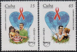 Upaep Cuba 3902/03 2000 VIH Sida AIDS Familia, Globo Terráqueo Con Forma De Co - Altri - America