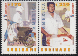 Upaep Suriname 1465/66 1997 Cartero Postman  Motocicleta Motorcycle Paquete MN - Altri - America