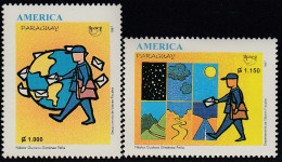 Upaep Paraguay 2733/34 1997 Cartero Postman  Alrededor De La Tierra MNH - Altri - America