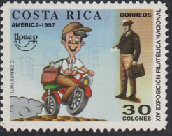 Upaep Costa Rica 618 1997 Cartero En Motocicleta Motorcycle Y A Pie MNH - Altri - America