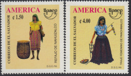 Upaep El Salvador 1287/88 1996 Refajo De Nahuizalco Traje De Panchimalco MNH - Altri - America