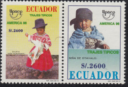 Upaep Ecuador 1373/74 1996 Niña Bordando Otavalo MNH - Altri - America