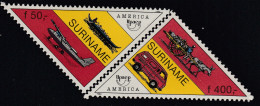 Upaep Suriname 1337/38 1994 Canoa Avión Carreta Y Furgoneta MNH - Altri - America