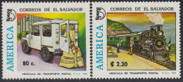 Upaep El Salvador 1217/18 1994 Camión Postal Tren Train A Vapor MNH - Altri - America