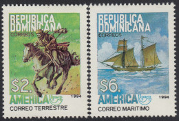 Upaep Rep. Dominicana 1157/58 1994 Correo Horse  A Caballo Y Marítimo MNH - Altri - America