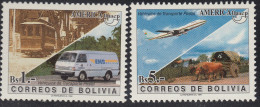 Upaep Bolivia 882/83 1994 Tranvía Furgoneta Carro  Avión MNH - Altri - America