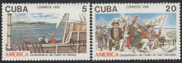 Upaep Cuba 3203/04 1992 Desembarco De Colon Columbus  Bariay Y San Salvador MN - Altri - America