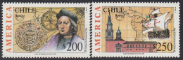 Upaep Chile 1138/39 1992 Colón Columbus Iglesia Mapa De Sudamérica MNH - Altri - America