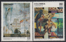 Upaep Colombia 851/52 1992 Pinturas De Salvador Dalí Y Alfredo Vívero MNH - Altri - America