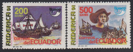 Upaep Ecuador 1231/32 1991 Colón Carabelas Sta María Niña Pinta MNH - Altri - America