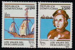 Upaep Rep. Dominicana 1088A/1088B 1991 Hojas Completas Colón Colombus Sta Marí - Altri - America