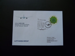Lettre Premier Vol First Flight Cover Denver Munchen Airbus A350 Lufthansa 2018 - 3c. 1961-... Cartas & Documentos