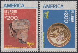 Upaep Ecuador 1195/96 1989 Cabeza Antropomorfa Carchi MNH - Altri - America