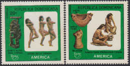 Upaep República Dominicana 1061/62 1989 Estatua De Plata Vasija MNH - Altri - America