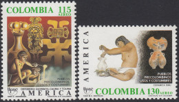 Upaep Colombia 798 - 800 1989 Correo Aéreo Cerámica Sinú MNH - Altri - America