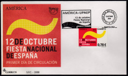 Upaep España 4438 2008 Doce De Octubre Fiesta Nacional SPD FDC Sobre Primer Dí - Altri - America