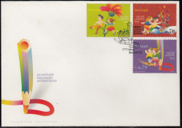 Upaep Portugal 2556/58 2002 Libro Abierto Flor SPD FDC Sobre Primer Día - Altri - America