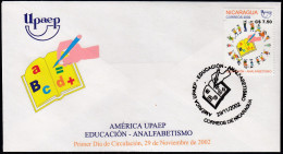 Upaep Nicaragua 2345 2002 Niños Alrededor De Un Libro SPD FDC Sobre Primer Día - Altri - America