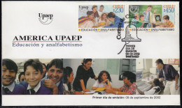 Upaep Chile 2002 Adultos Y Niño Estudiando SPD FDC Sobre Primer Día - Altri - America