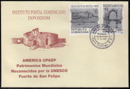 Upaep Rep. Dominicana 1469/70 2001 Fuerte San Felipe SPD FDC Sobre Primer Día - Altri - America