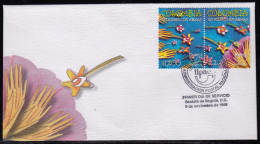 Upaep Colombia 1117/18 654/55 1999 Manos Lanzando Flores SPD FDC Sobre Primer  - Altri - America