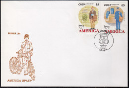 Upaep Cuba 3673/74 1997 Cartero Del SXIX Y XX SPD FDC Sobre Primer Día - Altri - America