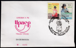 Upaep Ecuador 1373/74 1996 Niña Bordando Otavalo SPD FDC Sobre Primer Día - Altri - America