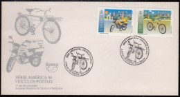 Upaep Brasil 2165/66 1994 Bicicleta Motocicleta SPD FDC Sobre Primer Día - Altri - America