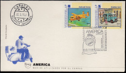 Upaep Venezuela 1719/20 1994 Camioneta Y Avión Postal SPD FDC Sobre Primer Día - Altri - America