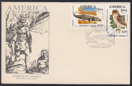 Upaep Uruguay 1463/64 1993 Fauna Bird Caiman Latirostris Speotyto SPD FDC Sobr - Altri - America