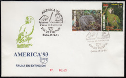 Upaep Ecuador 1284/85 1993 Loro Bird  Dinomys Ara SPD FDC Sobre Primer Día - Altri - America