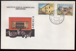 Upaep Rep. Dominicana 1101/02 1992 Residencias Reales SPD FDC Sobre Primer Dia - Altri - America