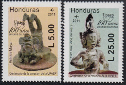 Upaep Honduras 1356/57 2011 Uniendo Culturas Dios Del Maíz Estela Maya MNH - Sonstige - Amerika