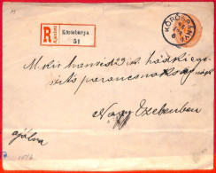 Aa2036 - HUNGARY - POSTAL HISTORY - STATIONERY COVER Registered From KOROSBANYA 1896 - Interi Postali